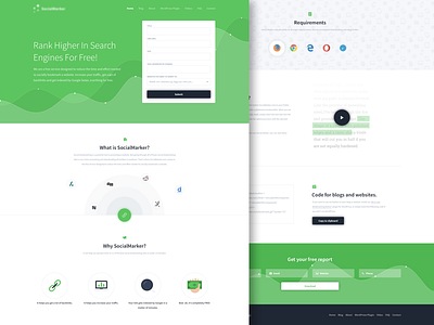 SocialMarker landing page bookmarking green landing page seo ui user experience user interface ux webdesign webpage