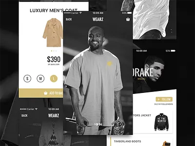 Wearz iOS Concept app clothes famous fashion fashion app. product ios ui