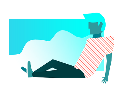 Guy chillin' chill gradient illustration layering line smoke texture work