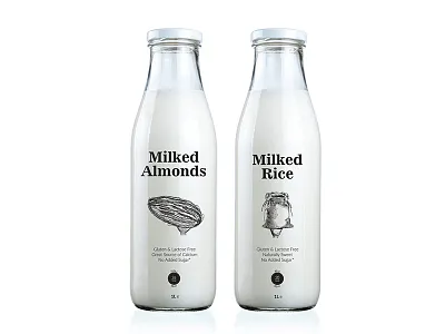 Milked Rice. Milked Almonds. food packaging milk package design vegan vegan packaging
