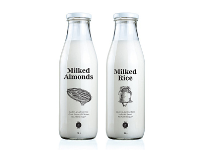 Milked Rice. Milked Almonds. food packaging milk package design vegan vegan packaging