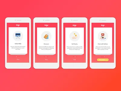 Letgo App Redesign buy cards ecommerce ios mobile second hand sell shop shopping trade tutorial walkthrough
