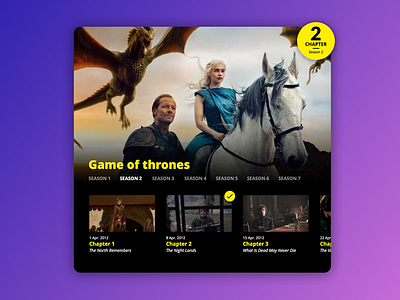 UI - Choose series card design personal series sketch slider tv ui web yellow
