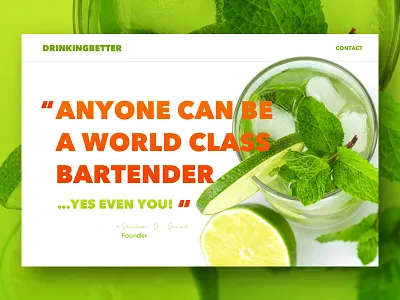 Cocktail Recipe Site cocktail debut design drink flat ingredients landingpage recipes ui ux wine