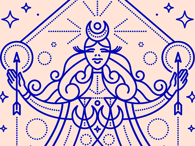 Diana the Huntress T diana greek mythology illustration linework tshirt wip