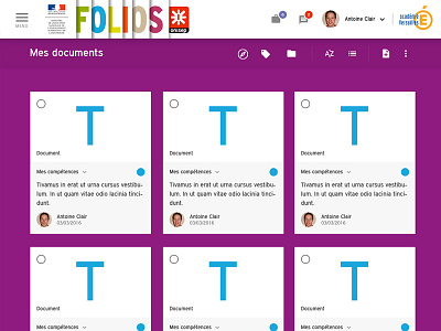 Mes Documents (Onisep Folios) application documents redesign ui ux web app