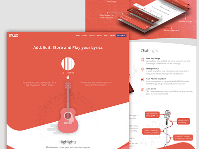 iPhone App Lyricnote - CaseStudy Design app development app screens apple apple watch case study iphone music ui ux