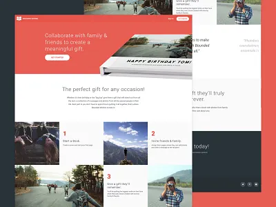 Bounded Wishes Marketing Site home landing page photo book sign in sign up