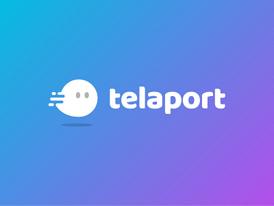 Telaport brand identity branding character cute design ghost gradient icon logo teleport type typeface