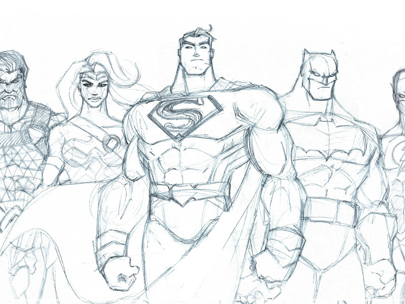 Example of Justice League - Pencils