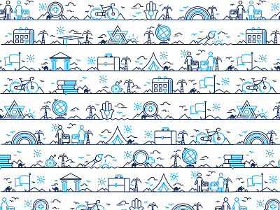 Options bike flag globe hamsa israel line art pattern star strokes texture