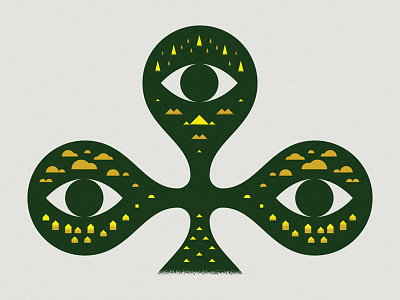 Vision Club cloud club eye geometric illustration mountain simple tree