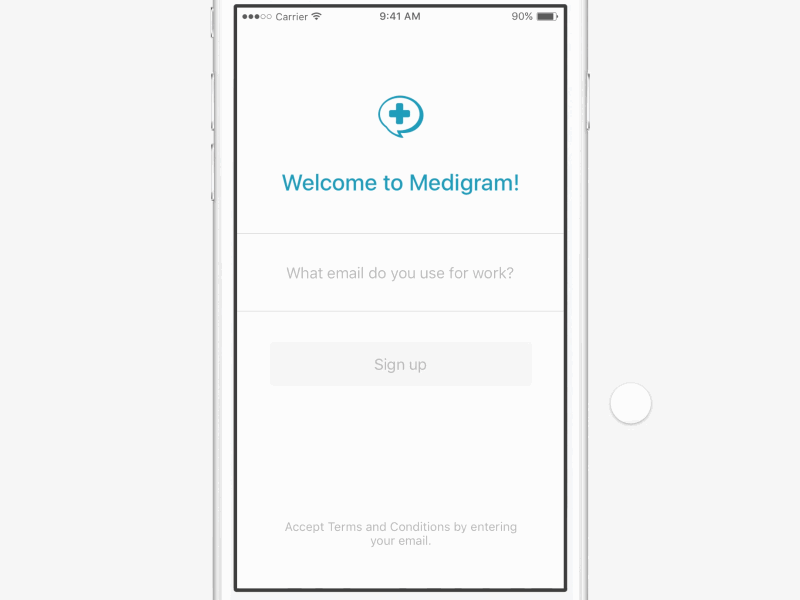 Sign-up Flow Prototype for Healthcare Messaging App animation app flow framer framerjs healthcare interaction messenger mobile prototype sign up simple