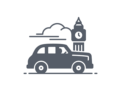 London Black Cab - Glyph big ben black cab london taxi united kingdom