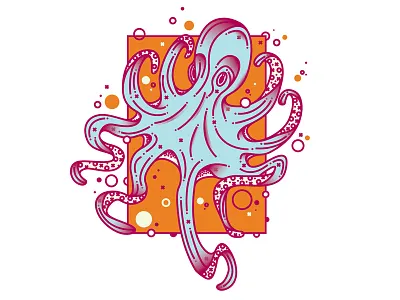 Octo lines octo octopus vector vector linework xo