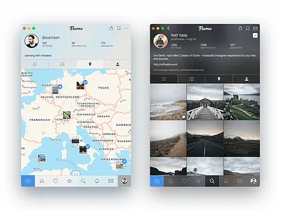 Flume Profile View app instagram interface mac osx photography ui
