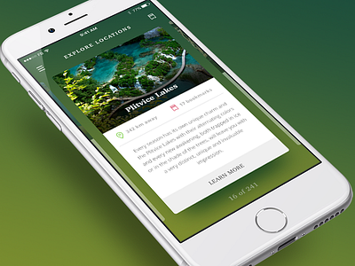 Travel app: Explore Locations app card croatia guide interface ios iphone location mobile travel ui ux
