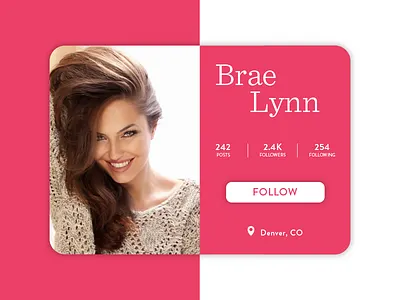 Daily UI 006 - User Profile 006 clean daily ui design follow minimal paradise pink profile social media user profile