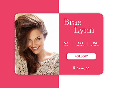 Daily UI 006 - User Profile 006 clean daily ui design follow minimal paradise pink profile social media user profile