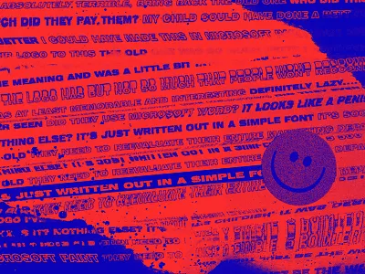 Editorial Illustration abstract bright editorial logo neon scanned smiley face spray paint texture typography