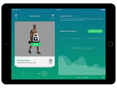 Tracker Your Progress calories fitness ios ipad purchase tracker ui ux