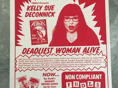 Kelly Sue DeConnick Poster - Facebook Design Lecture Series comic comics facebook facebook design lecture series fbdls poster screen print screenprint