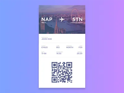 Daily UI #024 - Boarding Pass app boarding pass dailyui eticket flat flight minimal mobile ticket ui