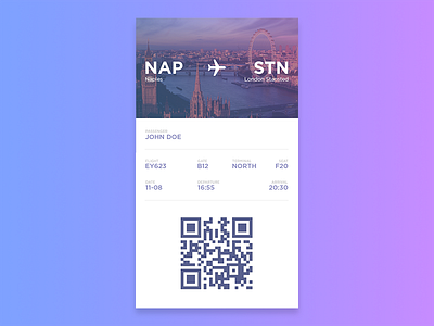 Daily UI #024 - Boarding Pass app boarding pass dailyui eticket flat flight minimal mobile ticket ui