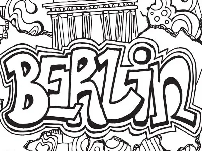 Berlin Graffiti Drawing Meditation berlin drawing germany graffiti illustration sketch travel typography
