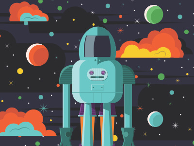 Space — Baby Room illustration linear vector