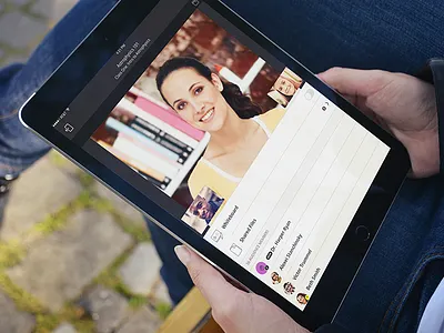 Blackboard Collaborate Tablet Profile app blackboard clean college education illustration ios mobile responsive school video web