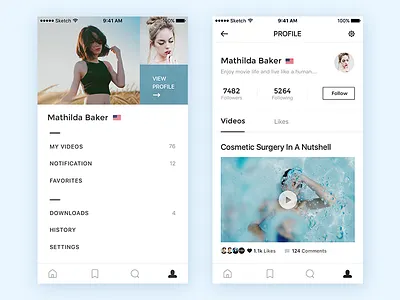 Day024-Account / Profile account app clean daily profile settings ui ux video