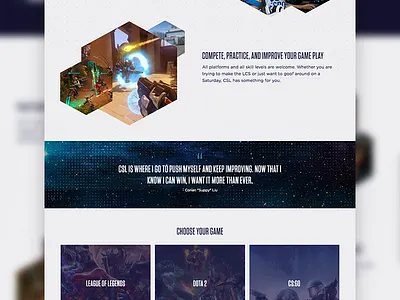 CSL Homepage counter strike esports gaming hexagons homepage league of legends marketing overwatch space vainglory websites