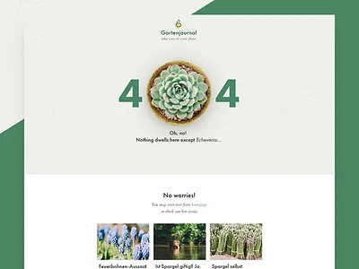 404 for garden blog 404 blog floral garden gardening minimal plant succulent ui