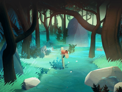 Website Footer animation contact fantasy forest nature post website