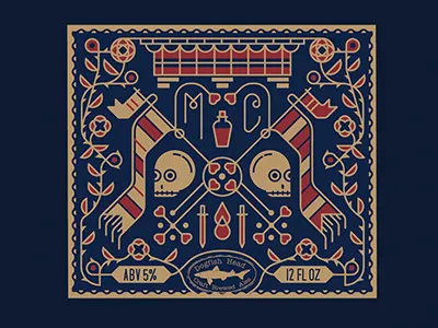 Twenty Cunning Cooks balcony banner blood decoration flag graphic label rose skull sword type