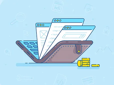 How much does a website cost branding coin icon illustration interface logo money pictogram ui ux wallet web