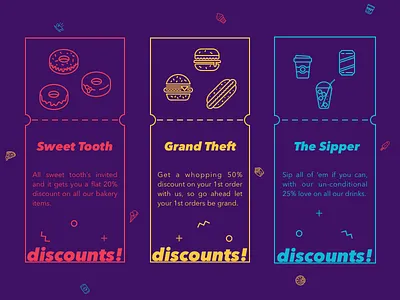 Discounts - Free Sketch File android branding card daily discount free ios app iphone sketch file typography ui ux