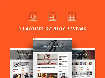 ASLAN | Blog Listing Layouts aslan blog dzoan fitness grid gym masonry personal trainer psd sport ui8 yoga