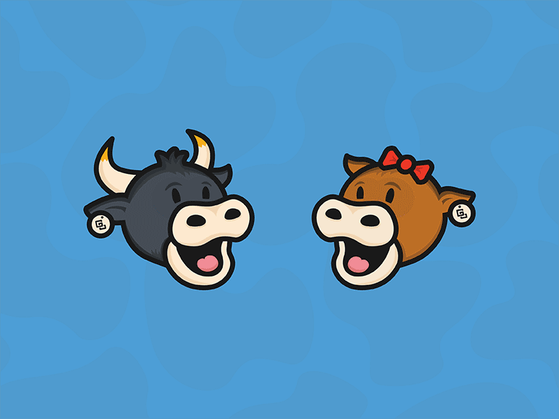 GetBranded Cows animal barn bow branding bull cartoon characters cows horns logos moo wink