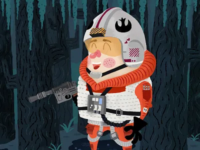X-Wing Pilot childrens childrens illustration dagobah illustration pilot star wars