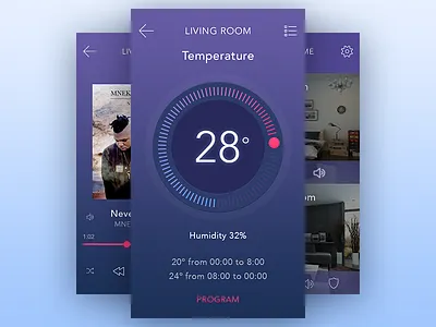 Smart Home Thermostat app application degrees home iphone knob mobile smart smart home temperature thermostat wheel