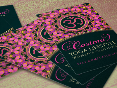 New Age Business Cards business card template contact cards graphic design marketing media new age pink small business yoga