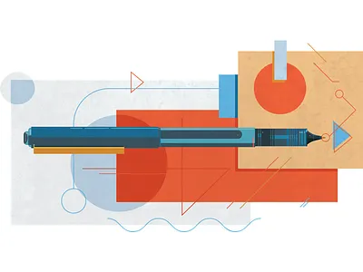 Test Illustration for the new Emerson Stone 60s agency brand design studio geometric illustration modern office pen portfolio texture