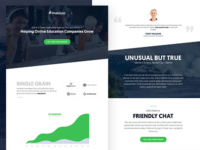 Marketing Education Landing Page agency design education homepage inbound landing page leads marketing roi ui ux web