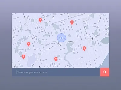 Daily UI #029 - Map daily dailyui flat itinerary location map minimal search tracker ui