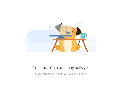 Illustration for BetterDesign cat clean empty state illustration material polls simple ui web