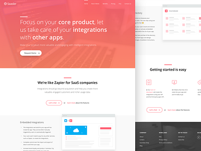 Saasler - Homepage clean homepage icons integrations landing pages website