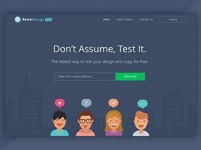 BetterDesign Landing Page betterdesign clean design icons illustration landing page minimum simple ui ux web website