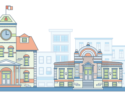 City Scene buildings city illustration vector